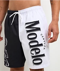 Modelo Lion Black & White Board Shorts