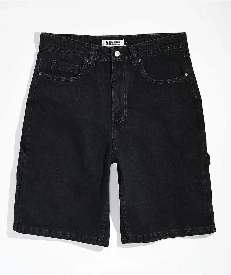Monet Carve Black Wash Denim Shorts