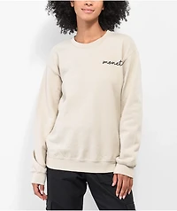 Monet Cursive Logo Sand Crewneck Sweatshirt