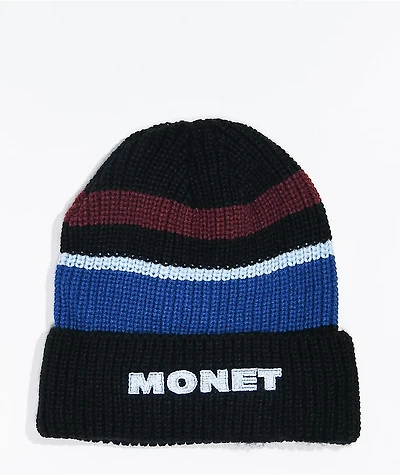 Monet Delridge Black, Red, & Blue Stripe Beanie