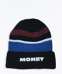 Monet Delridge Black, Red, & Blue Stripe Beanie