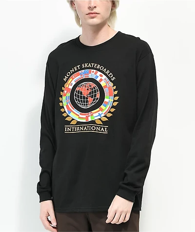 Monet International Black Long Sleeve T-Shirt