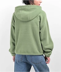 Monet Pozie Green Micro Fleece Quarter Zip Hoodie
