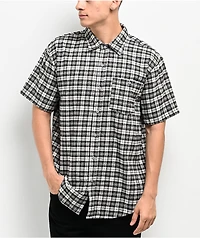 Monet Push It Tan Short Sleeve Flannel Shirt