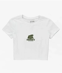 Monet Ribbit White Crop T-Shirt