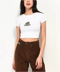 Monet Ribbit White Crop T-Shirt