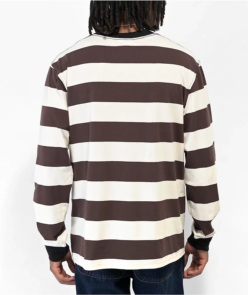 Monet Skateboards Bad Dog Brown Stripe Long Sleeve T-Shirt