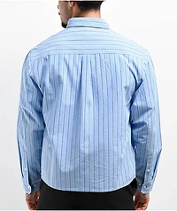 Monet Skateboards Carousel Blue Striped Long Sleeve Button Up Shirt