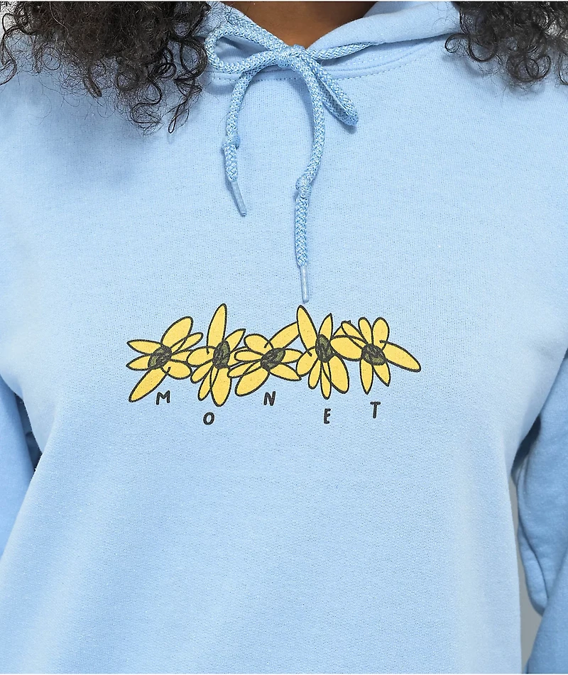 Monet Skateboards Flower Power Light Blue Hoodie