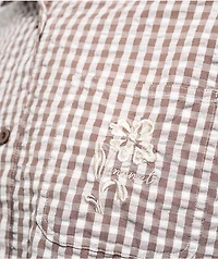 Monet Skateboards Frankie Brown Gingham Short Sleeve Button Up Shirt