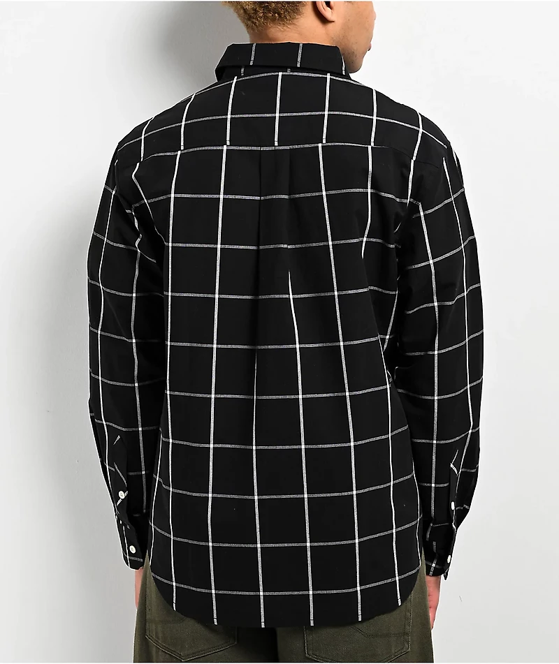 Monet Skateboards Grip Black Long Sleeve Button Up Shirt