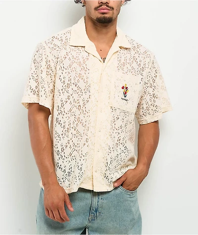 Monet Skateboards Lotti Lace Cream Button Up Shirt
