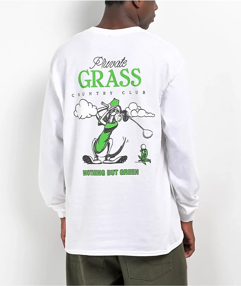 Monet Skateboards Nothing But Green White Long Sleeve T-Shirt