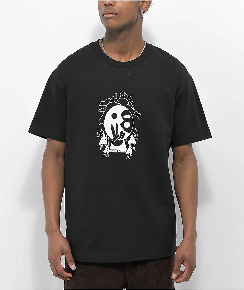Monet Skateboards Peace Of Mind Black T-Shirt