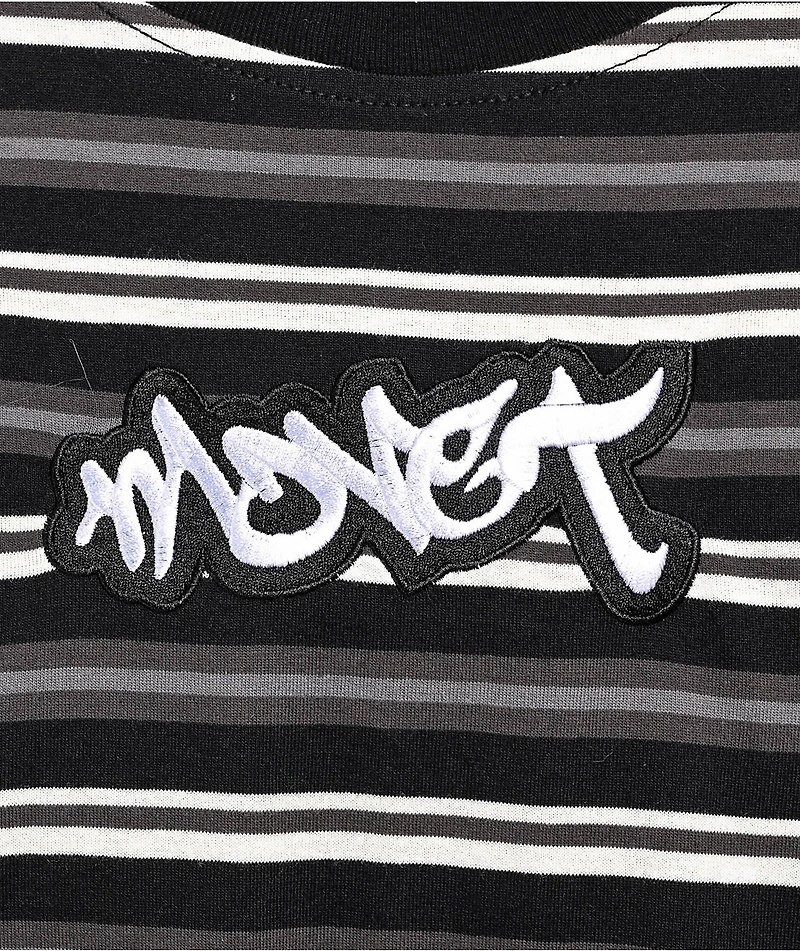 Monet Skateboards Railway Black & Grey Stripe T-Shirt