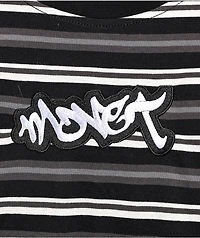 Monet Skateboards Railway Black & Grey Stripe T-Shirt