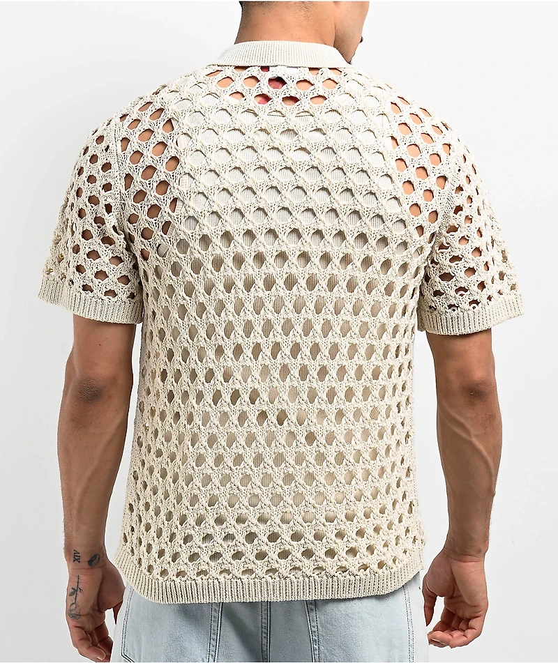 Monet Skateboards Reed Crochet Short Sleeve Button Up Shirt