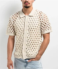 Monet Skateboards Reed Crochet Short Sleeve Button Up Shirt