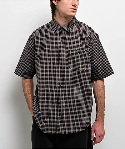 Monet Skateboards Sweeper Brown Plaid Button Up Shirt