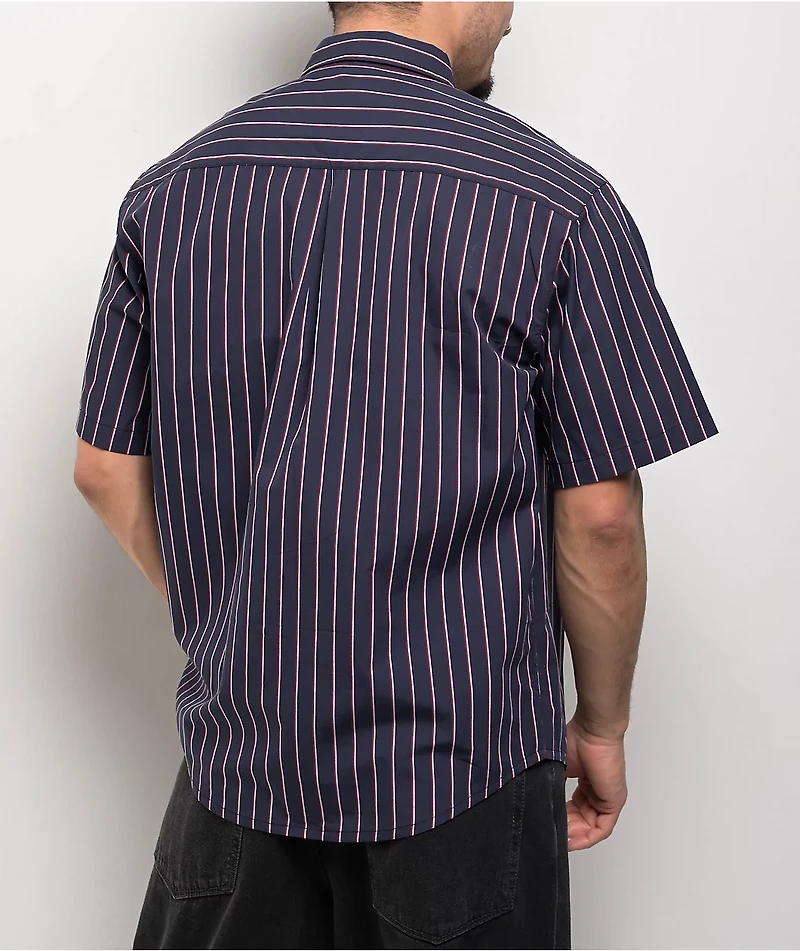 Monet Skateboards Sweeper Stripe Red, White, & Blue Button Up Shirt