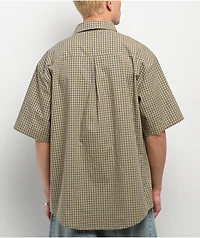 Monet Skateboards Sweeper Tan Plaid Short Sleeve Shirt