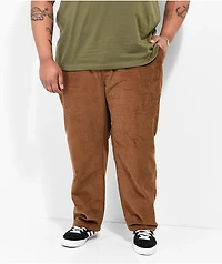 Monet Tuckup Pleated Brown Corduroy Pants