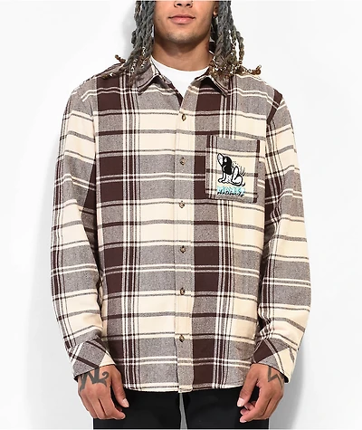 Monet Woof Tan & Brown Flannel