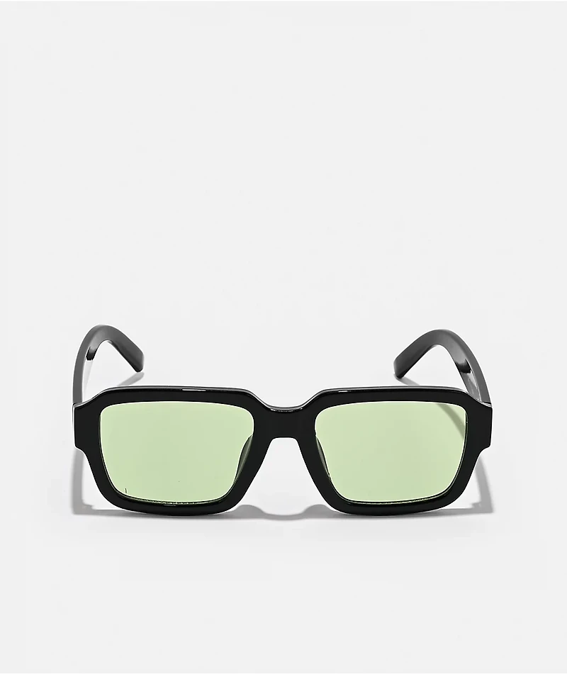 Monroe Black & Green Square Sunglasses