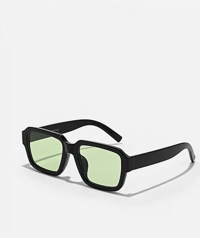Monroe Black & Green Square Sunglasses