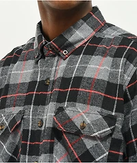 Montage Black, Grey & Red Plaid Flannel Shirt