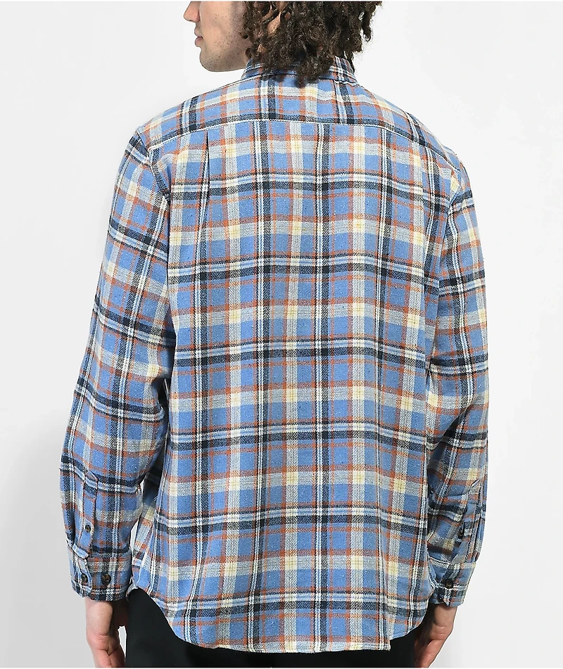 Montage Blue & Orange Plaid Flannel Shirt