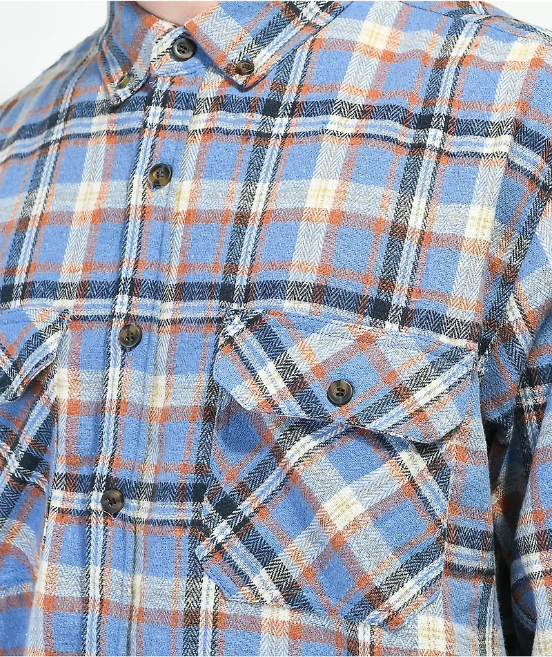 Montage Blue & Orange Plaid Flannel Shirt