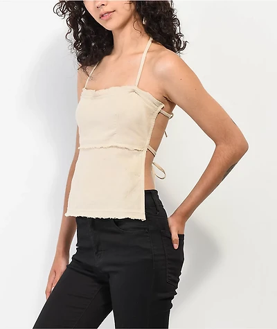 Motel Aine Natural Halter Top