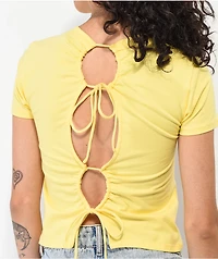 Motel Surtie Flower Yellow Crop T-Shirt