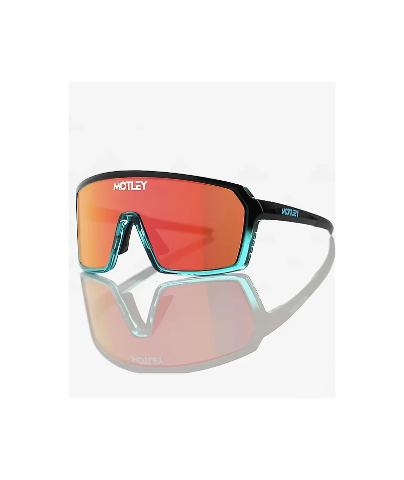 Motley 1984™ Black Aqua Fade & Red Mirror Sunglasses