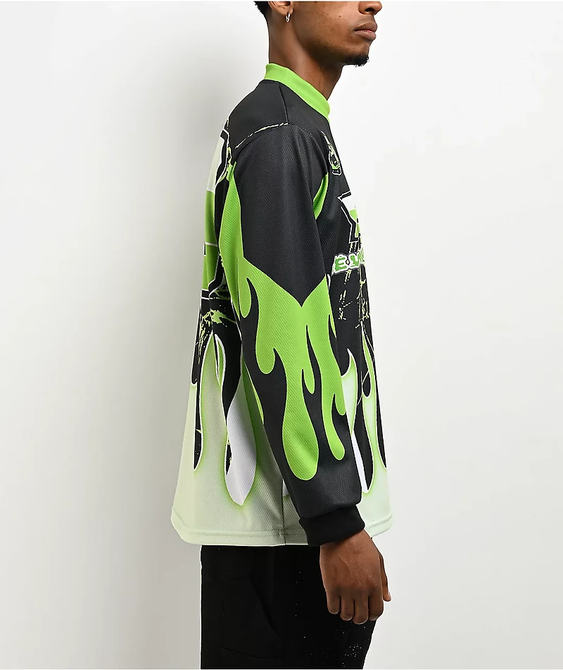 NBA YoungBoy MX Flame Green Long Sleeve Jersey