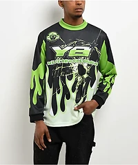 NBA YoungBoy MX Flame Green Long Sleeve Jersey