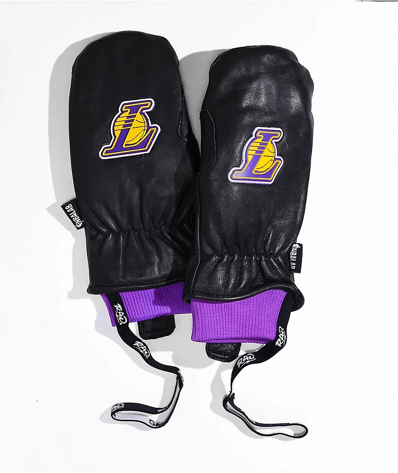 NBALAB x RAD LA Lakers Team Black Snowboard Mittens
