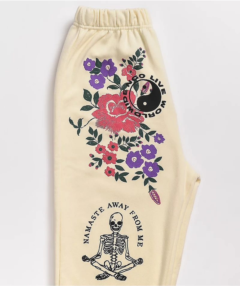 NGOrder Live Worldwide Flower Cream Sweatpants