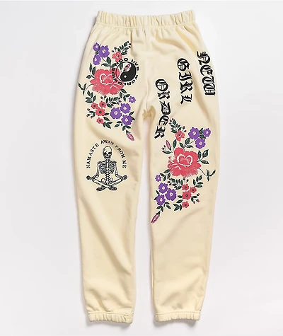 NGOrder Live Worldwide Flower Cream Sweatpants