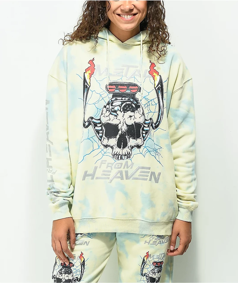 NGOrder Metal From Heaven Cream & Blue Tie Dye Hoodie