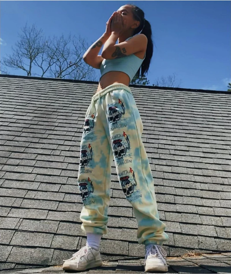 NGOrder Metal From Heaven Cream & Blue Tie Dye Sweatpants