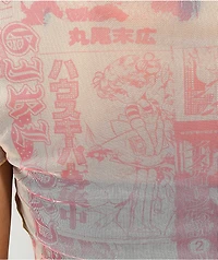 NGOrder Mixed Smile Pink Mesh Crop Top