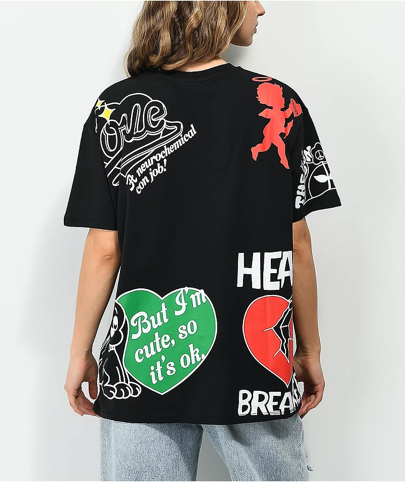 NGOrder Multi Back Print Black T-Shirt