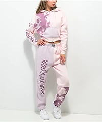 NGOrder Ride Or Die Pink & Purple Crop Zip Hoodie