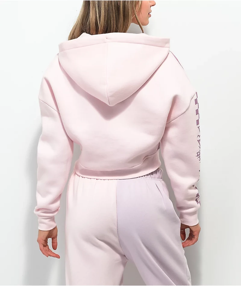 NGOrder Ride Or Die Pink & Purple Crop Zip Hoodie