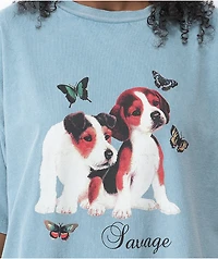 NGOrder Savage Puppy Blue Acid Wash T-Shirt