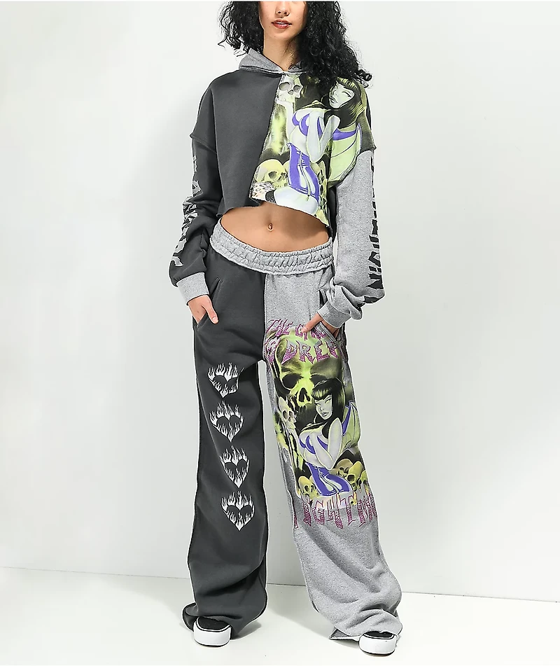 NGOrder Spliced Black Crop Hoodie