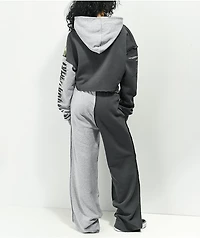 NGOrder Spliced Black Crop Hoodie