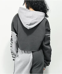 NGOrder Spliced Black Crop Hoodie